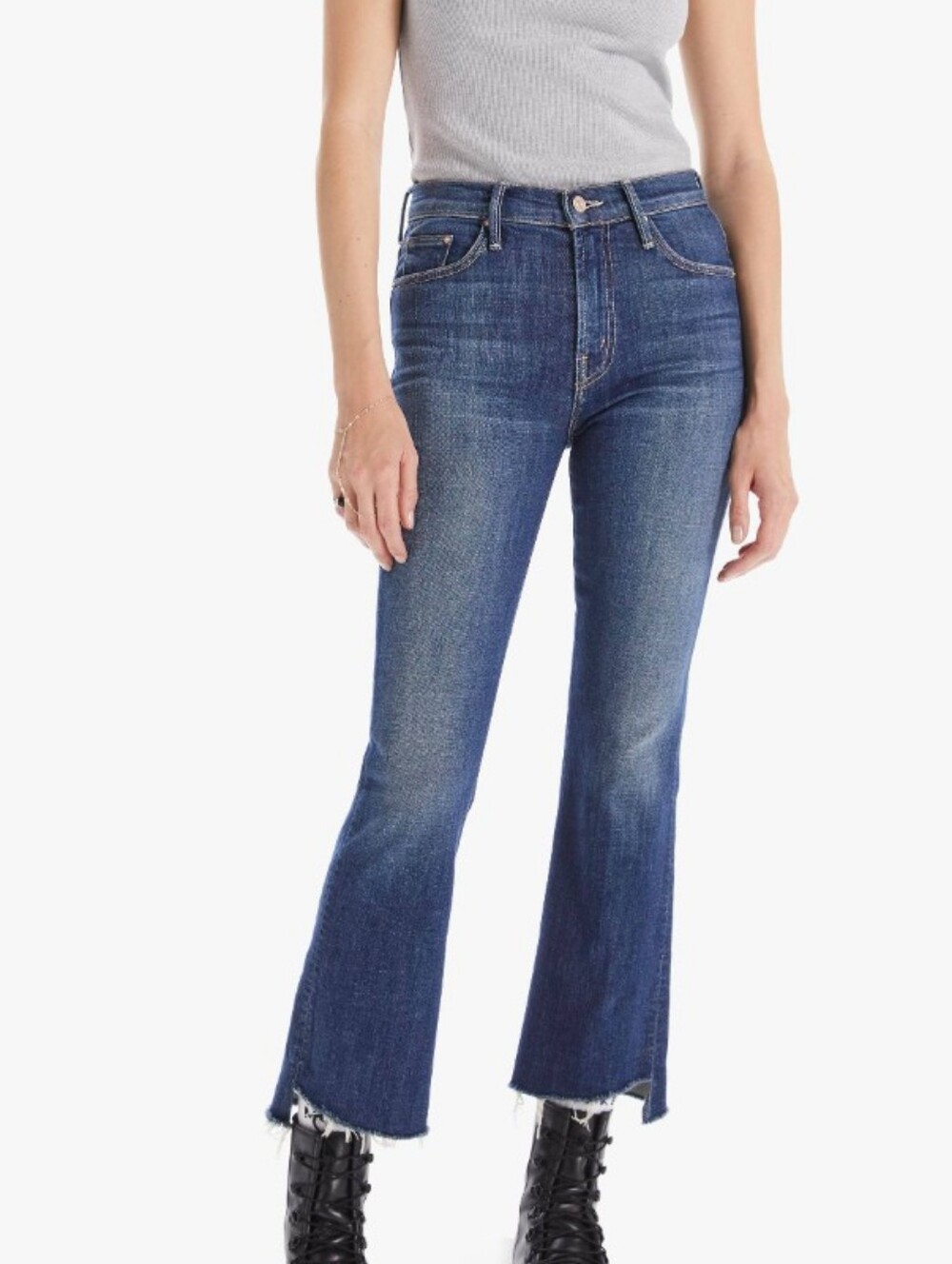 MOTHER The Insider Crop Step Fray Jeans